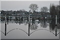 Winter dusk at Shepperton Weir