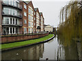 River Sow passing apartment block