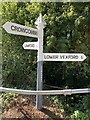 ST1236 : Somerset County Council fingerpost in the hamlet of Lawford, Crowcombe parish by Marika Reinholds
