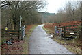 Footpath crossing the Avon Lwyd Trail