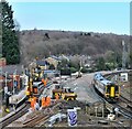Working on the tracks at Dore & Totley station