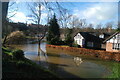 Flooding by the Kingsland Bridge, Shrewsbury