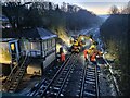 Track relaying by Totley Tunnel East signal box