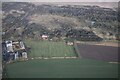 Coastguard Cottages and ridge and furrow, Churchill Lane, Theddlethorpe St. Helen: aerial 2023