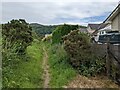 The path along the edge of the housing estate