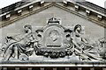 Bury St Edmunds: The entrance to the Corn Exchange, pediment detail