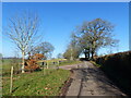 Junction of access road to Cefntilla Court with road to Llandenny