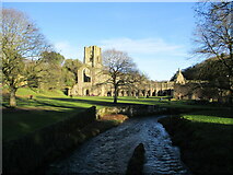 SE2768 : Sunbathed  Fountains  Abbey  and  River  Skell by Martin Dawes