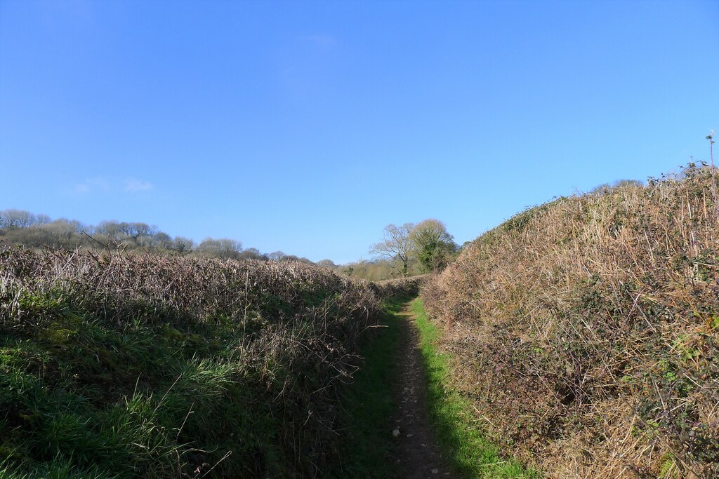 A constrained East Devon Way at the foot... © Tim Heaton ccbysa/2.0 Geograph Britain and