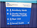 SO8755 : Sign for the Herefordshire & Worcestershire Health and Care Trust by Chris Allen