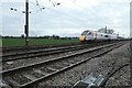 LNER service approaching Copmanthorpe Crossing