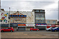 A row of closed retail units