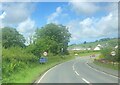 The A486 approaching Ffostrasol from the south