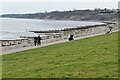 Grassy shore and promenade below The Leas, Minster