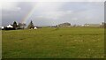 View across field towards Low Row from track SE of Denton House