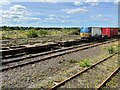 NZ4618 : Container wagons in Tees Marshalling Yard by Adrian Taylor