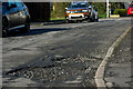 A structural failure in the road surface on Mead Park