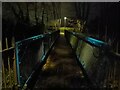Sandhurst footbridge over railway at night