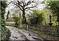 Lane passing war memorial in Norbury