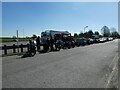 Bikes in a pull in just off the A49 road near Whitchurch