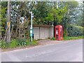 Ball Hill bus shelter and phone box