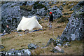 NG9775 : Camp site near Dubh Loch by Julian Paren