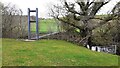NY5964 : Suspension bridge across River Irthing west of Lanerton by Roger Templeman