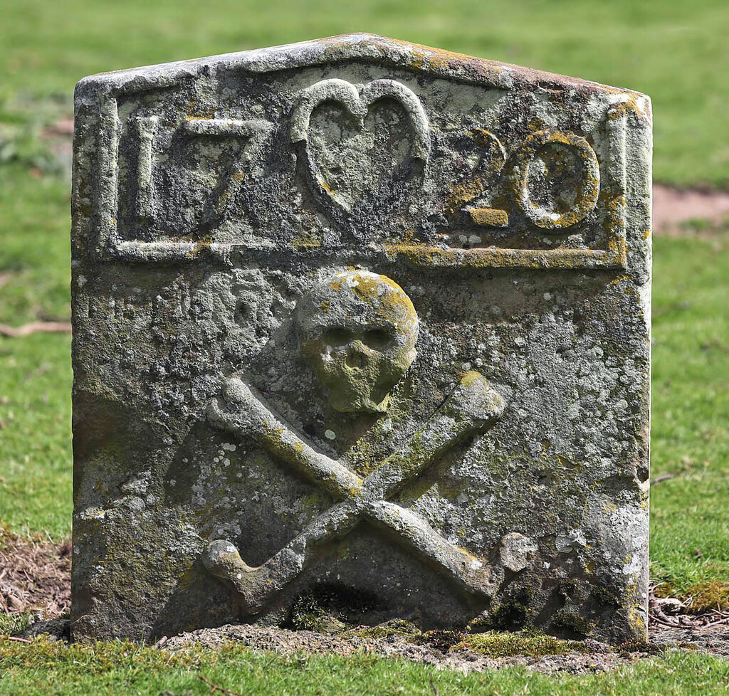 An 18th century symbolic gravestone in... © Walter Baxter cc-by-sa/2.0 ...