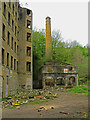 SE0826 : Old Lane Mill, Halifax - boiler house and chimney by Chris Allen