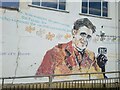 TM5176 : George Orwell wall painting, Southwold Pier by Brian Robert Marshall