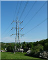 A pylon seen from The Calder Valley Greenway between Bog Green Lane and Dalton Bank Road, Huddersfield