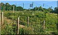 Fenced corner of a football ground, Cwmbran