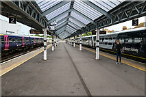 SY6779 : Platforms at Weymouth railway station by John Lucas
