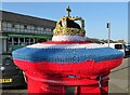 Yarn bombed Elizabeth II postbox on Dale Hall Lane