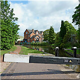 SJ8934 : Balance beam and towpath in Stone, Staffordshire by Roger  D Kidd