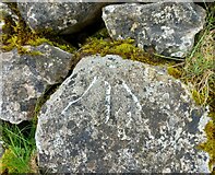 SD9868 : Benchmark, wall stone, Conistone by Mel Towler