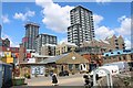 View of new apartments on Orchard Place from Trinity Buoy Wharf