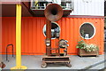 View of a mechanical sculpture on Trinity Buoy Wharf #4