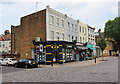 Shops on corner of Drayton Road (left) & Manor Road (right), London W13