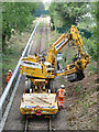 Electrification work on the Coryton line near Rhiwbina