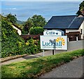 SO5636 : Café name sign, Lucksall, Herefordshire by Jaggery