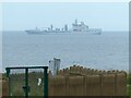 Royal Fleet Auxiliary ship off South Shields