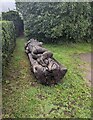 Wooden sculpture, Llanhennock, Monmouthshire