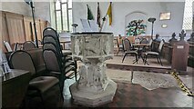 TM1469 : Font at Church of All Saints, Thorndon by Sandy Gerrard