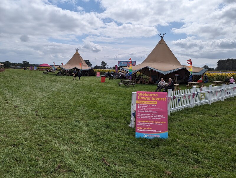 Teepees set up for the Shropshire Petal... © TCExplorer cc-by-sa/2.0 ...