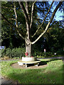 War memorial stone bench at Hursley