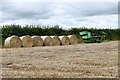 NY3260 : Burgh by Sands: Harvested field and rolled straw by Michael Garlick