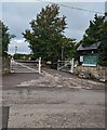 White entrance gates opposite Crick Road, Monmouthshire