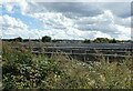 TQ4880 : Crossness - Photovoltaic array above former reservoir by Rob Farrow