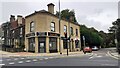 Shops and houses at junction of Harrogate Road and Sandhill Lane